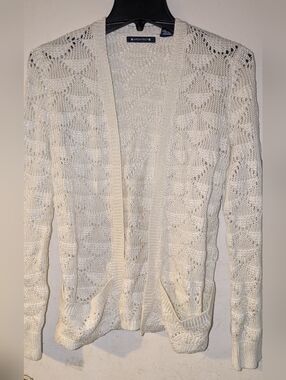 Architect Open-Front Cream Knit Cardigan